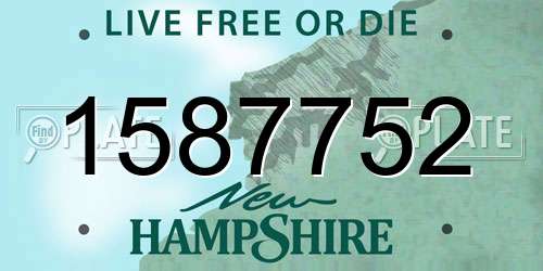 1587752 New Hampshire License Plate
