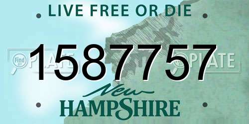 1587757 New Hampshire License Plate