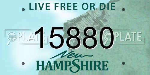 15880 New Hampshire License Plate