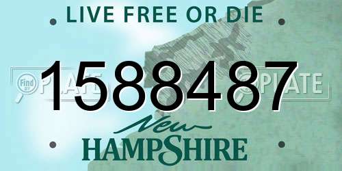 1588487 New Hampshire License Plate
