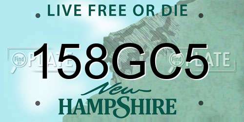 158GC5 New Hampshire License Plate