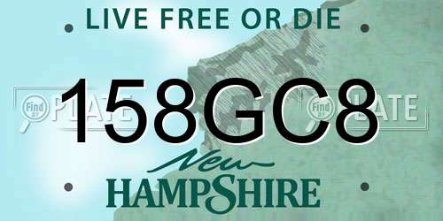 158GC8 New Hampshire License Plate