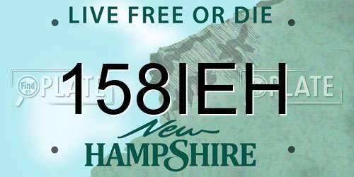 158IEH New Hampshire License Plate