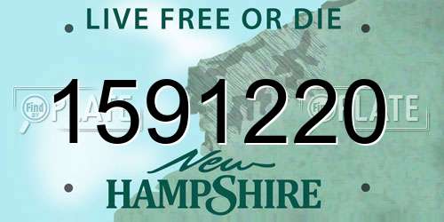 1591220 New Hampshire License Plate