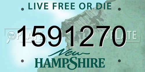 1591270 New Hampshire License Plate