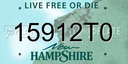 15912T0 New Hampshire License Plate