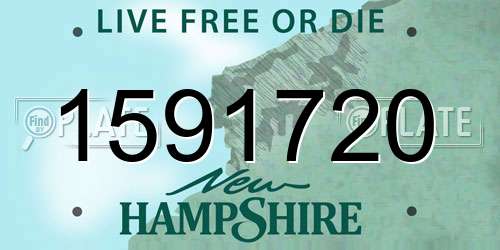1591720 New Hampshire License Plate