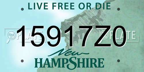 15917Z0 New Hampshire License Plate