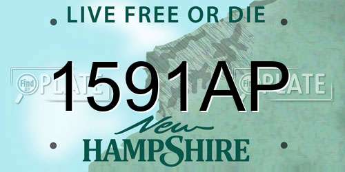 1591AP New Hampshire License Plate