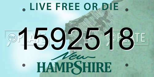 1592518 New Hampshire License Plate