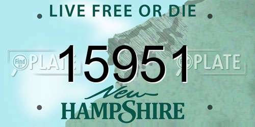 15951 New Hampshire License Plate