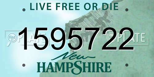 1595722 New Hampshire License Plate
