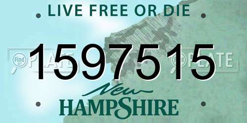 1597515 New Hampshire License Plate