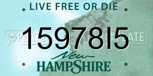 15978I5 New Hampshire License Plate