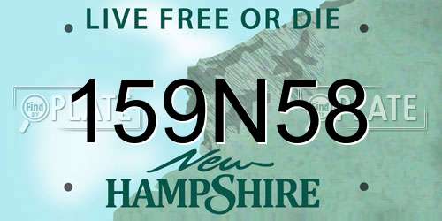 159N58 New Hampshire License Plate