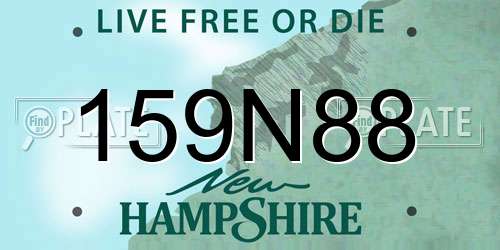 159N88 New Hampshire License Plate