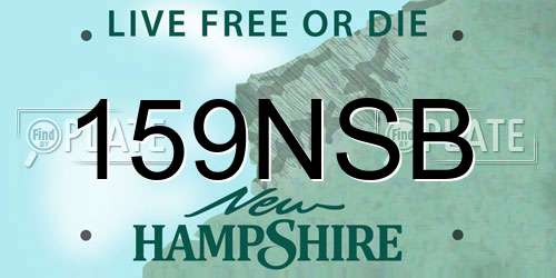 159NSB New Hampshire License Plate