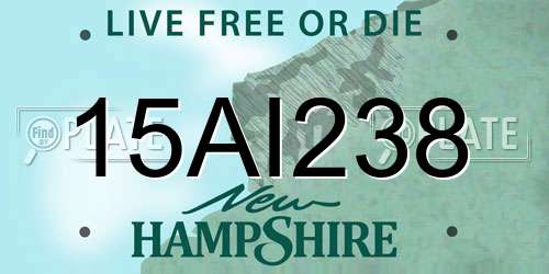 15AI238 New Hampshire License Plate