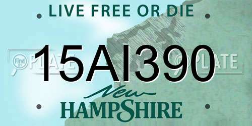 15AI390 New Hampshire License Plate