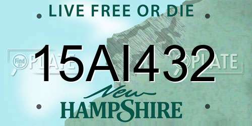 15AI432 New Hampshire License Plate