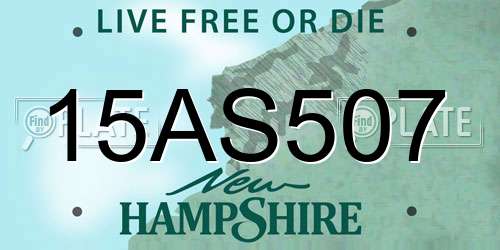 15AS507 New Hampshire License Plate
