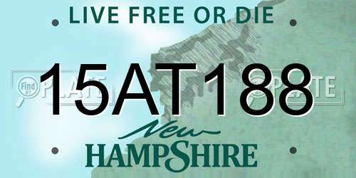 15AT188 New Hampshire License Plate