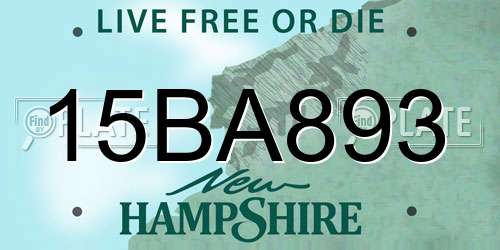 15BA893 New Hampshire License Plate