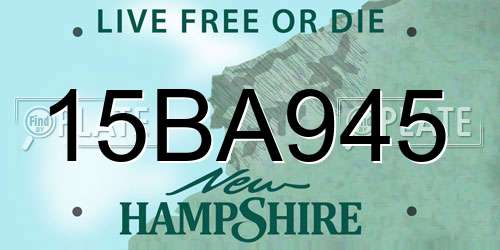 15BA945 New Hampshire License Plate
