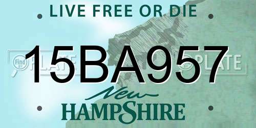 15BA957 New Hampshire License Plate