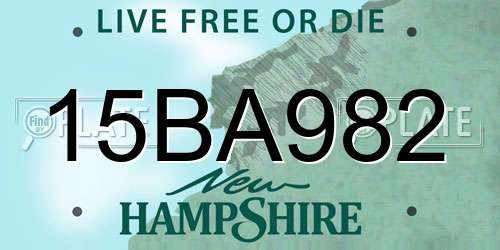15BA982 New Hampshire License Plate