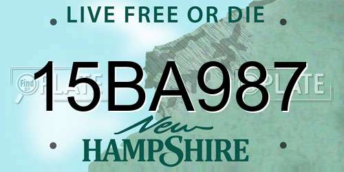 15BA987 New Hampshire License Plate