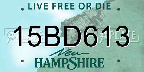 15BD613 New Hampshire License Plate
