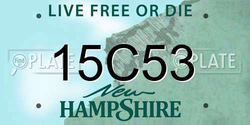 15C53 New Hampshire License Plate