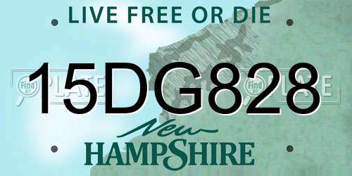 15DG828 New Hampshire License Plate