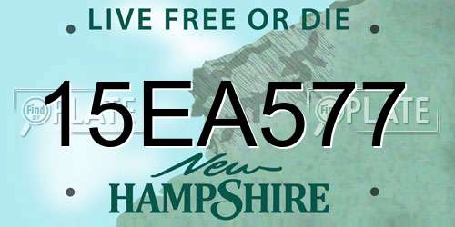15EA577 New Hampshire License Plate