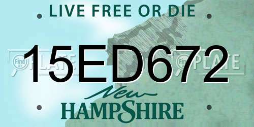 15ED672 New Hampshire License Plate