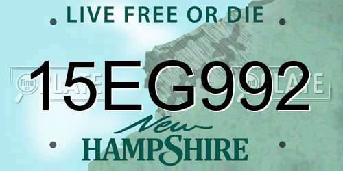 15EG992 New Hampshire License Plate
