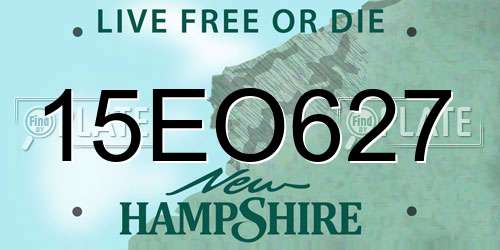 15EO627 New Hampshire License Plate