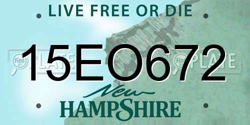 15EO672 New Hampshire License Plate