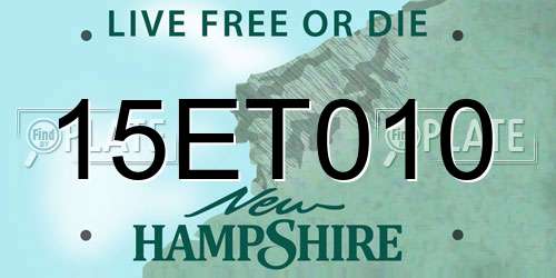 15ET010 New Hampshire License Plate