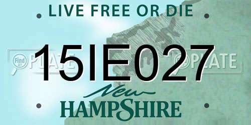 15IE027 New Hampshire License Plate