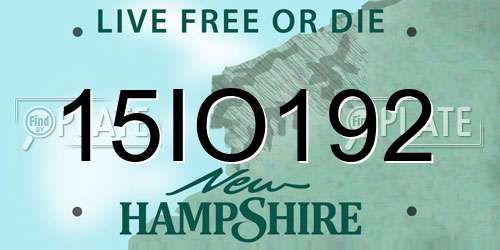 15IO192 New Hampshire License Plate