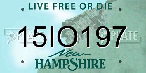 15IO197 New Hampshire License Plate