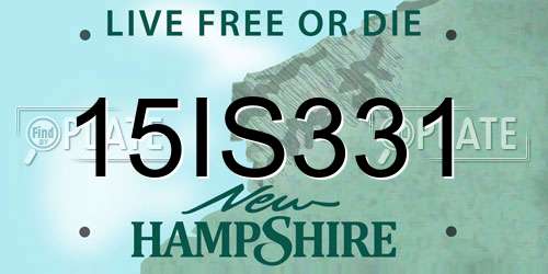 15IS331 New Hampshire License Plate