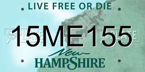 15ME155 New Hampshire License Plate