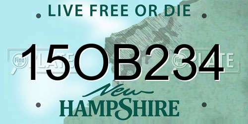 15OB234 New Hampshire License Plate