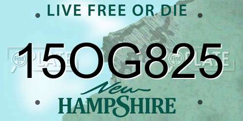 15OG825 New Hampshire License Plate