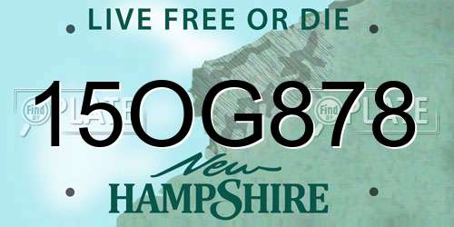 15OG878 New Hampshire License Plate