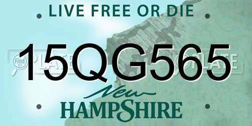 15QG565 New Hampshire License Plate