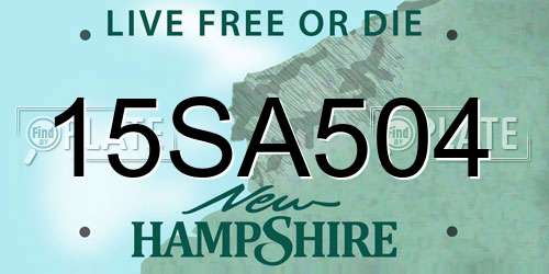 15SA504 New Hampshire License Plate